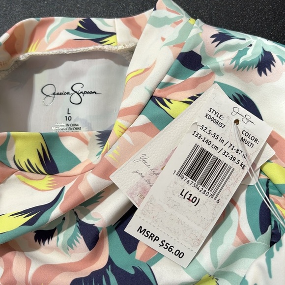 Jessica Simpson UPF 50+ ultraviolet protection,long sleeve,high neck,floral - Picture 4 of 7